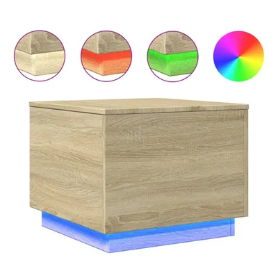 Produktbild von Couchtisch mit LED-Leuchten Sonoma-Eiche 50x50x40 cm