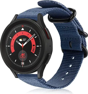 Produktbild von Strap-it Samsung Galaxy Watch 5 Pro Nylon-Schnallenarmband (Blau)