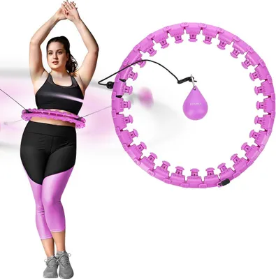 Zdjęcie produktu dla Obciążony obręcz hula hoop, fioletowy, duży rozmiar, wsparcie talii