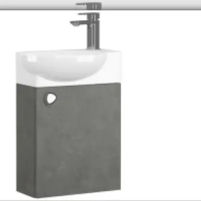 Produktbild von Badmöbel Klein für Gäste wc Badmöbel Unterschrank mit Keramik Waschbecken (2-tlg), Breite 45 cm, Gästebad Badezimmer Möbel