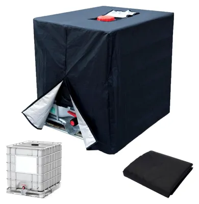 Produktbild von IBC Tankabdeckung, 420D IBC Containerabdeckung, 1000L Abdeckung für Wassertanks, UV-beständige IBC Schutzhülle, Regenwassertank Containerabdeckung, 120 x 100 x 116 cm