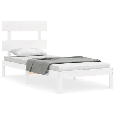 Produktbild von vidaXL Massivholzbett ohne Matratze Weiß 100x200 cm Kiefernholz