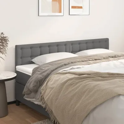 Produktbild von vidaXL Kopfteile 2 Stk. Grau 90x5x78/88 cm Kunstleder - Kopfteil - Kopfteile - Bett-Kopfteil - Bettkopfteil