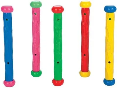 Produktbild von Famanu Set von 5 aufblasbaren Tauchstäben für das Schwimmbad - bunt