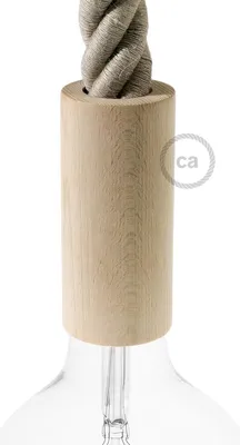 Image de Kit Creative-Cables avec douille E27 en bois pour cordon 3XL - Neutre