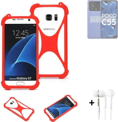 Produktbild von Handy-hülle + Kopfhörer kompatibel mit POCO C55 Schutz-hülle Bumper Silikon Schutz Hülle Cover Case Silikoncase Silikonbumper TPU Softcase