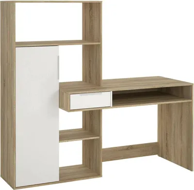 Immagine prodotto di Dmora Scrivania Annalou 60.35x162.8x155.4h cm Bianco, Un'anta un Cassetto