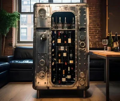 Produktbild von Weinkühlschrank Weinkommode Weinschrank Weinmöbel Flaschenregal