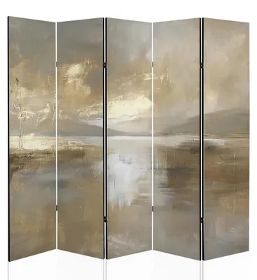 Produktbild von Akustischer doppelseitiger Raumteiler 225 × 172 cm – Dekorative Trennwand mit Schallabsorption