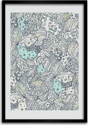 Produktbild von Bild - Bilderrahmen - Foto - 70 cm x 100 cm - MDF - Rahmen - Wandkunst - Blumenmuster