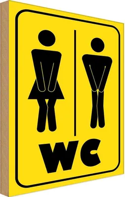 Obrázok produktu pre vianmo Drevený nápis 30x40 cm Wc Piktogramm Toilette