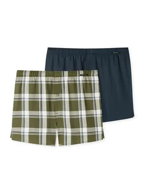Productafbeelding van Schiesser heren, 2-pack boxershorts, katoen, geweven, multipack - webboxer