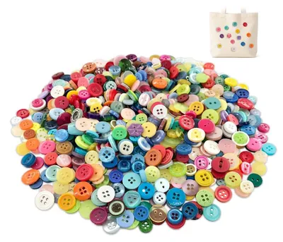 1000 bunte Bastelknöpfe, 0,9–1,4 cm, vielseitig für DIY