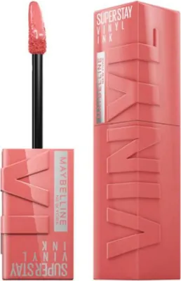 Image de Maybelline Super Stay Vinyl Ink Rouge à lèvres 100 Charmed, 4.2ml - Brillance de couleur longue durée pour des lèvres séduisantes