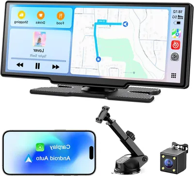 Immagine prodotto di Schermo CarPlay e Android Auto wireless da 8,1 pollici - Display touchscreen per auto - Schermo di navigazione per auto