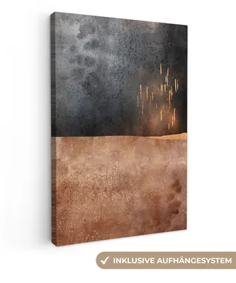 Produktbild von MuchoWow® - Leinwandbilder - Abstrakt - Gold - Design, Wandbild, Wanddeko Bilder Wohnzimmer, 20x30 cm