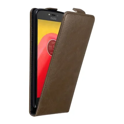Obrázok produktu pre Cadorabo kryt pre Motorola MOTO C ochranný kryt v hnedej farbe Flipové puzdro na mobilný telefón Puzdro Kryt