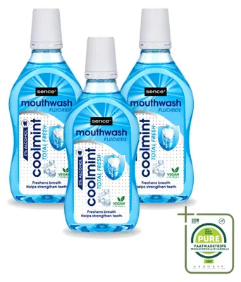 Zdjęcie produktu dla 3 opakowania płynu do płukania ust Sence Fresh Coolmint - 500 ml - opakowanie zbiorcze - 3 sztuki