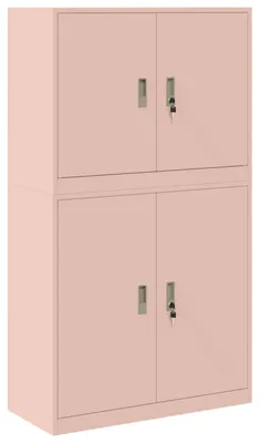 Productafbeelding van vidaXL Opbergkast, 2 stuks, roze, 90 x 40 x 160 cm, staal