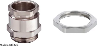 Produktbild von WISKA DIN-Verschraubung mit Einschnittdichtung und Gegenmutter M16x1,5 Sechskant-Zwischenstutzen Messing (CuZn)