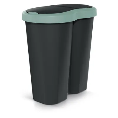 Immagine prodotto di Cestino Compacta R Duo verde/nero capacità 40L uno scomparto due coperchi NDRF40-5575C_S411