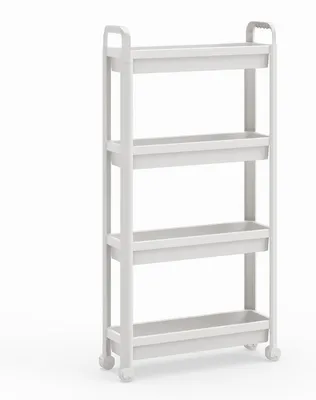 Obrázek produktu pro Úzký kuchyňský vozík se 4 úchyty, bílý