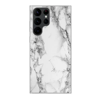 Produktbild von MuchoWow® Handyhülle Schutzhülle Hülle für Samsung Galaxy S22 Ultra Marmor - Stein - Weiß - Grau - Schwarz - Marmoroptik Silikon Softcase Handy Hülle - Abbildung