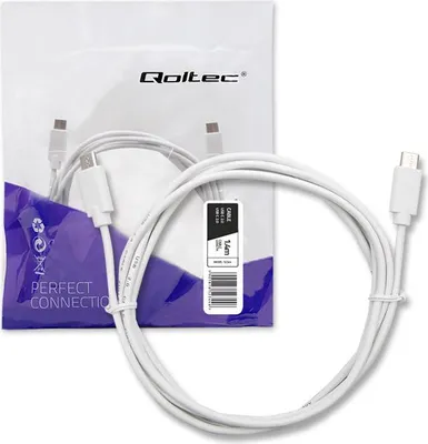 Obrázok produktu pre Qoltec 52344, 1,4 m, USB C, USB 2.0, 0,48 Gbit/s, Weiß