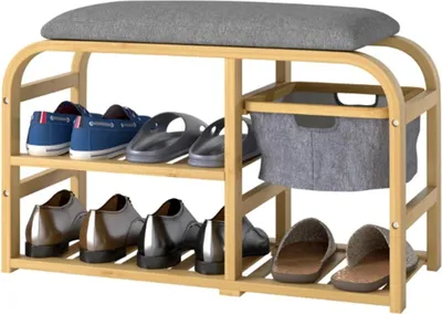 Produktbild von Schuhbank mit Regalen, Schuhaufbewahrungsbank,Schuhschränke,Polstersitz