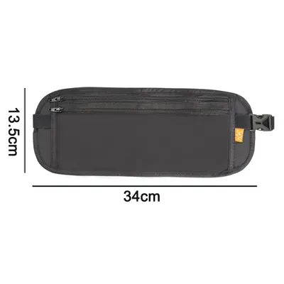 Produktbild von Die Bauchtasche zum Reisen - Extra Flache Bauchtasche unter Kleidung tragbar-Geldgürtel für Damen und Herren(Schwarz)