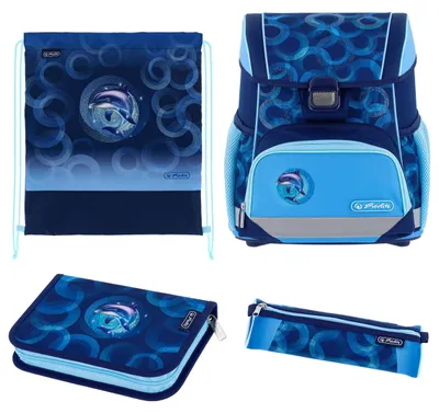 Produktbild von herlitz Schulranzen Set 4-teilig Loop Dolphin Ride 17l 1. Klasse