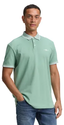 Produktbild von TOM TAILOR Piqué Poloshirt mit Stretch, Dove Blue White Two Tone Pique, L