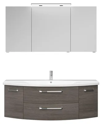 Produktbild von Badmöbelset 3-teilig Pelipal xpressline 4010 BxHxT 144 x 200 x 49,5 cm Frontfarbe graphit struktur quer mit Waschtisch K