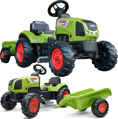 Zdjęcie produktu dla Falk Traktor Claas Zielony Na Pedaly Z Przyczep