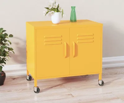 Produktbild von "2026 Promotion" Mehrzweckschrank, Flurschrank Lagerschrank, Senfgelb 60x35x56 cm Stahl - Kommoden CC19685