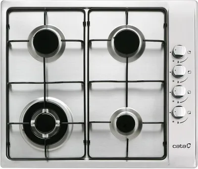 Productafbeelding van Gaskookplaat 58 cm – 4 Geëmailleerde Branders – 8 kW Vermogen en Veiligheidskleppen