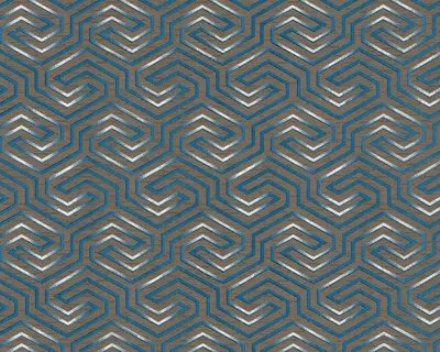 Immagine prodotto di Carta da parati con motivo geometrico EDEM 84114BR92 in leggero rilievo con accenti metallici marrone quarzo grigio perla blu fiordaliso argento 10,65 m2