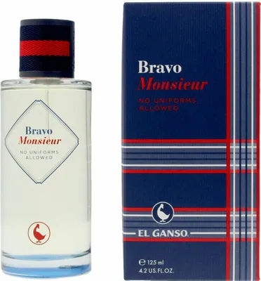 Produktbild von El Ganso Bravo Monsieur, 125 ml, Weihrauch, Violett, Kardamom, Grapefruit, Iris, Lavander, Papyrus, Geranium, Kaschmirhölzer, Moschus, Sandelholz, Vanille, Spray, 1 Stück(e)