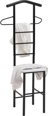 Produktbild von Herrendiener JIVO Stummer Diener Kleiderständer in schwarz / weiß, 121 cm, Garderobe mit Hosenbügel