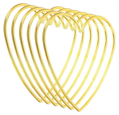 6er-Set Herz-Dreamcatcher-Ringe, Gold, 10 cm, Metall, DIY