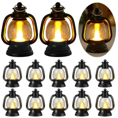 12 Mini-LED-Laternen, Halloween-Deko, Tischdeko, Weihnachten