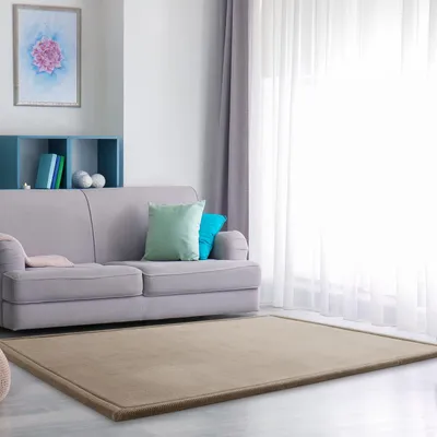 Produktbild von Hochflor Teppich waschmaschinenwaschbar Unifarben Schlafzimmer schmutzabweisend Beige Rechteckig 140x200 | 100% Polyester | Florhöhe: 20 mm