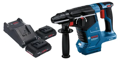 Zdjęcie produktu dla Akumulatorowy młot udarowo-obrotowy Bosch GBH 18V-24 C Professional 18 V 2,4 J bezszczotkowy SDS plus + 2x akumulator ProCORE 4,0 Ah + ładowarka