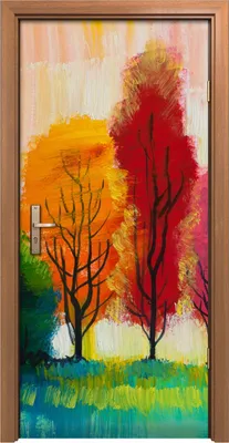 Produktbild von Türposter 90x200 cm Türaufkleber Türtapete Türfolie Klebefolie Bäume malen künstlerischen Kunst
