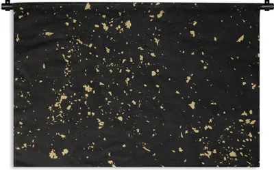 Produktbild von MuchoWow® Wandteppich Wandbehang Goldene Flocken auf schwarzem Hintergrund 120x80 cm Tapisserie Dekoration Wandtuch - Wanddekorationen - Wandtücher