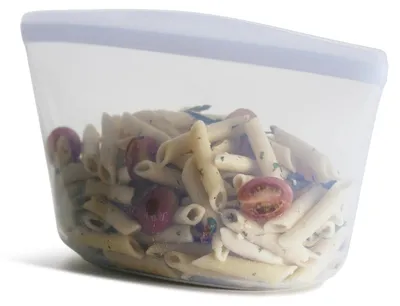 Immagine prodotto di Stasher, ciotola in silicone da 1,9 litri, sacchetti riutilizzabili, ideali per la preparazione dei pasti, trasparenti