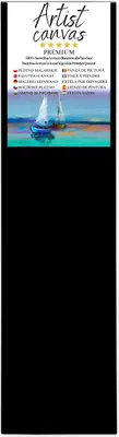Produktbild von Leinwand auf Keilrahmen 100% Baumwolle 330 g/m² Schwarz grundiert 40X150 cm
