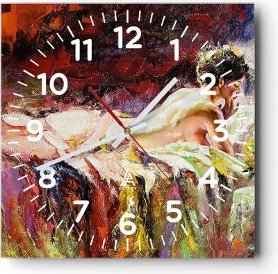 Produktbild von Wanduhr - Quadrat - Glasuhr - Frau Modell - 40x40cm - Schleichendes Uhrwerk - Lautlos - zum Aufhängen bereit - Dekoration Modern - Wanddekoration aus Glas - C4AC40x40-3534