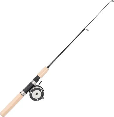 Image de canne à pêche sur glace 65cm Ensemble de moulinets Rotation lisse Poignée confortable antidérapante Combinaisons de pêche sur glace pour truite Doré Perche