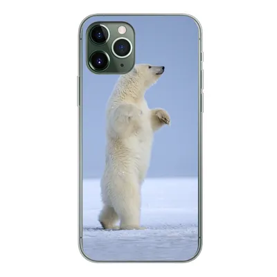 Produktbild von MuchoWow® Handyhülle Schutzhülle Hülle für iPhone 11 Pro Eisbär - Lustig - Schnee - Kinder - Jungen - Mädchen - Kind Silikon Softcase Handy Hülle - Handy